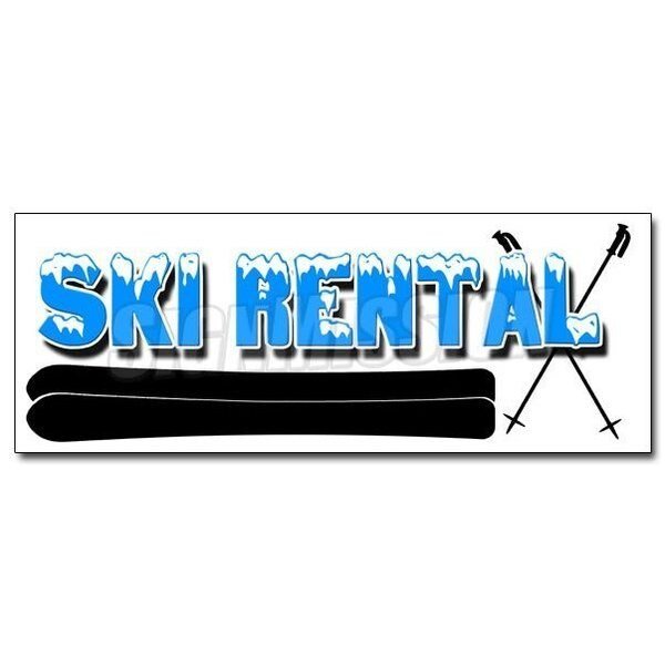 SKI RENTAL DECAL sticker snow water jet boats surfboards surf canoe kayak, D-48 Ski Rental, Signmission, Mfr#: D-48 Ski Rental